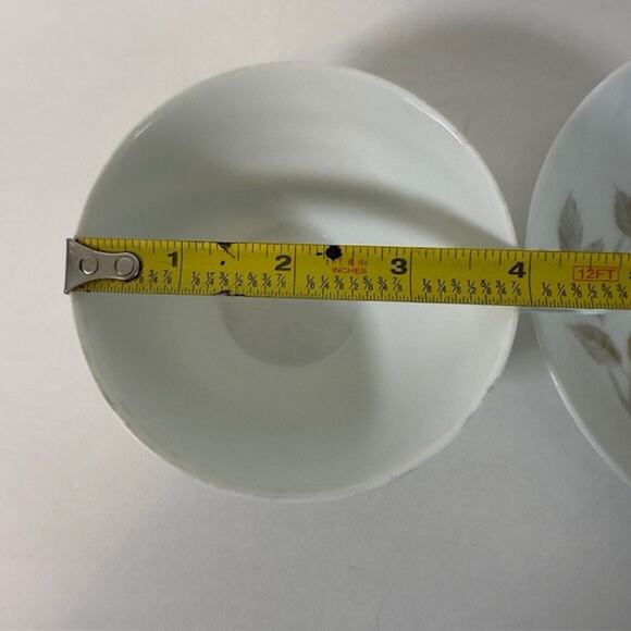 Noritake Edenrose 2 Flat Cup & Saucer Sets Gray/Pink/White Roses VTG - Picture 7 of 15